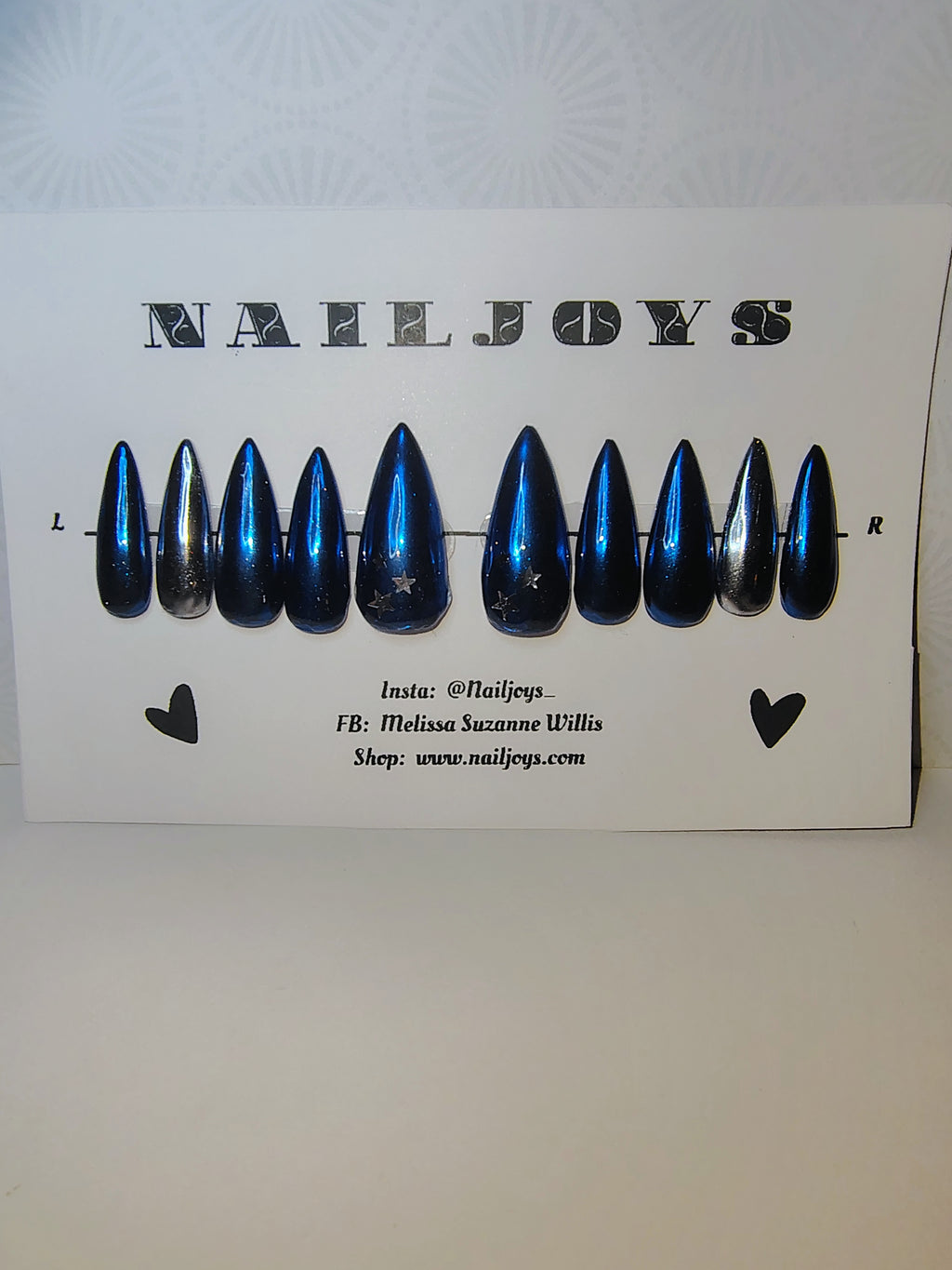 Midnight Chrome Star Press-On Nail Set