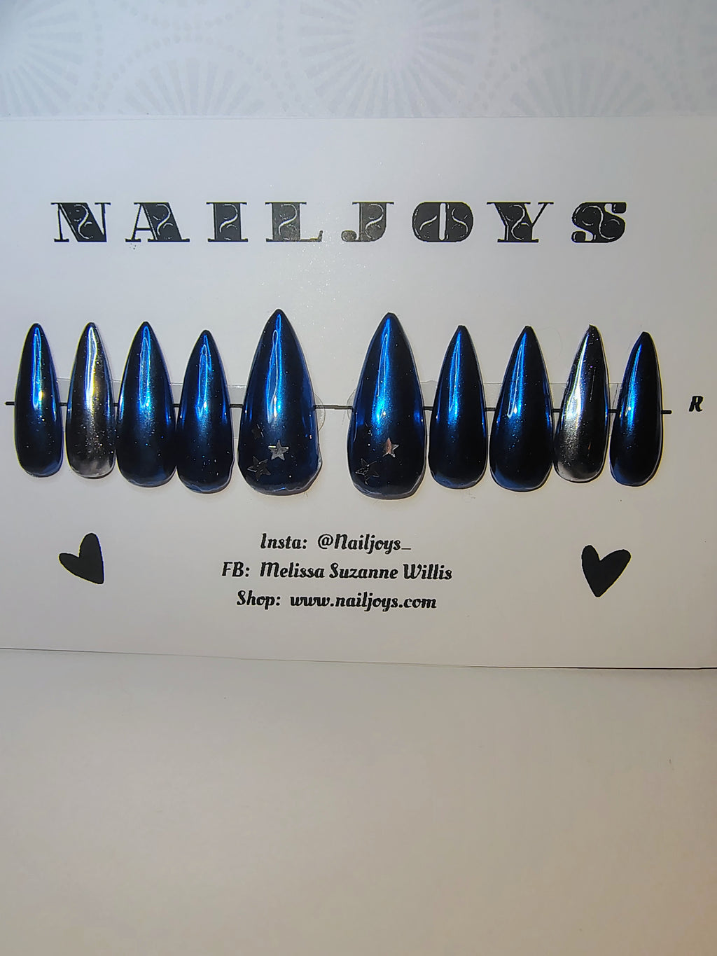 Midnight Chrome Star Press-On Nail Set